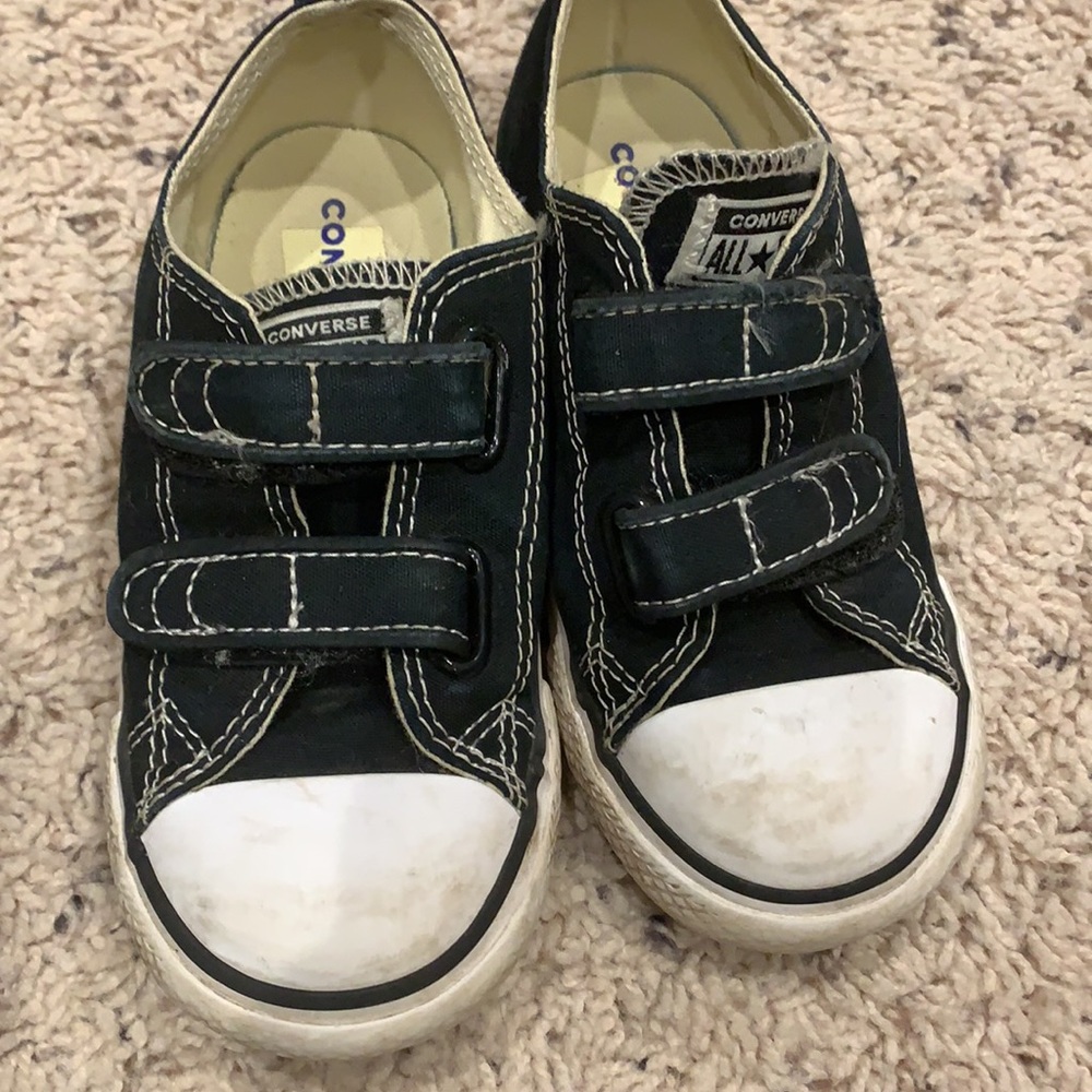 Toddler size 10 black Velcro Converse